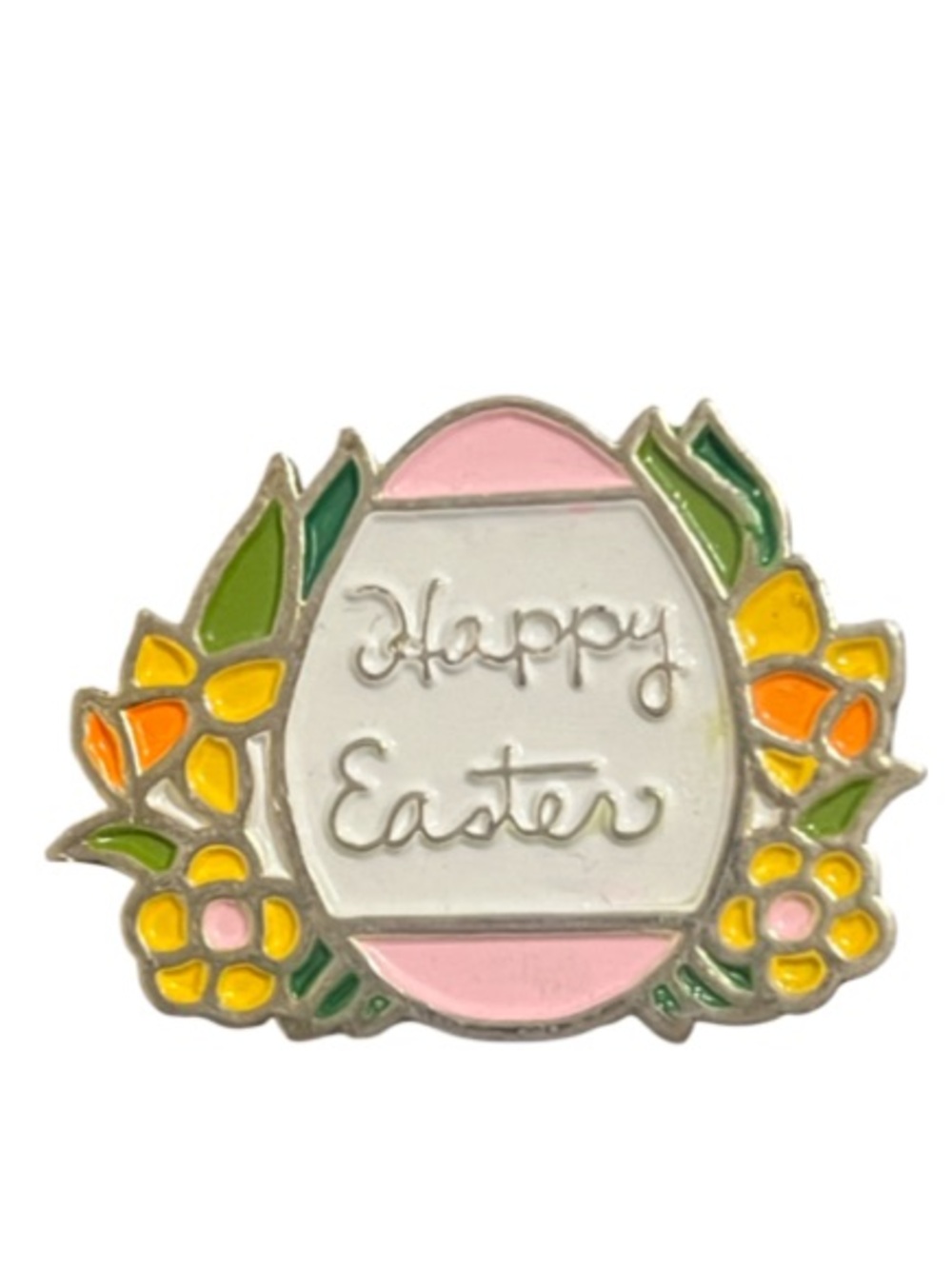 Vintage 70s pastel Easter egg retro holiday brooch